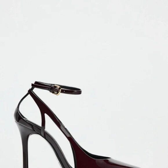 ZARA HEELED FAUX PATENT LEATHER SHOES - Picture 3 of 6